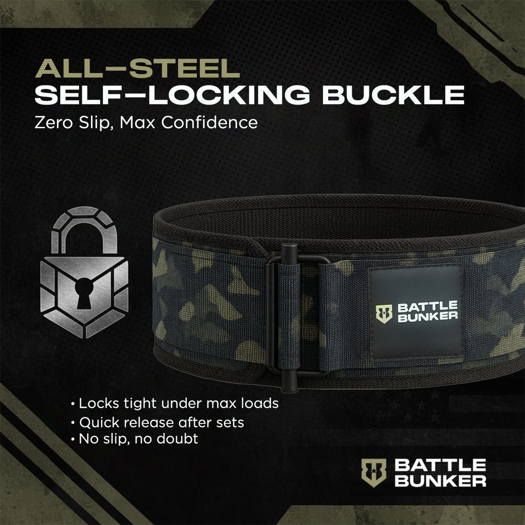 Battle Bunker Hybrid Belt – Self-Locking Weight Lifting Belt for Hybrid Operations