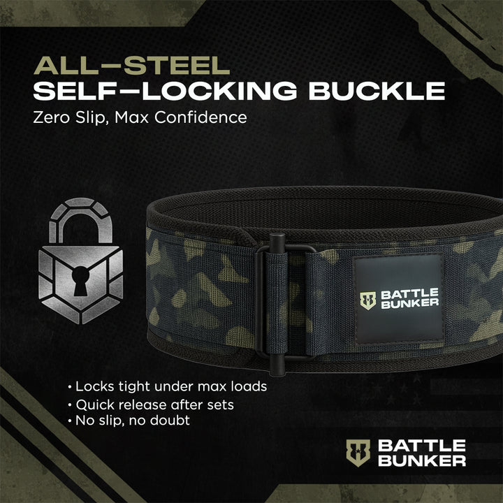 Battle Bunker Hybrid Belt – Self-Locking Weight Lifting Belt for Hybrid Operations