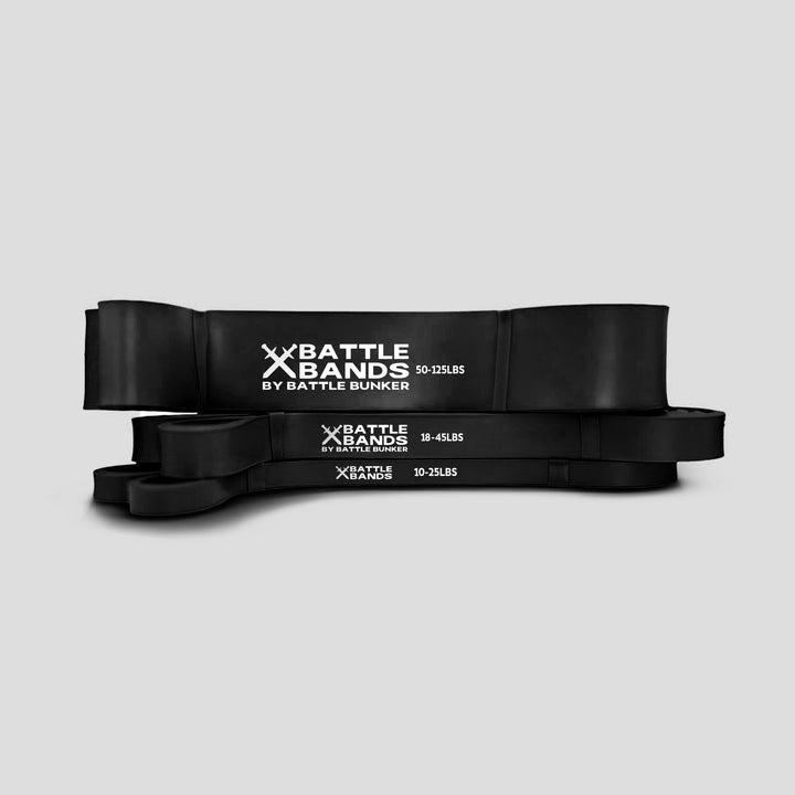 3-Pack Battle Bands® Resistance Bands 10-125lbs Battle Bunker