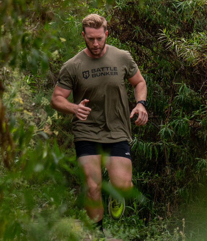 Battle Bunker Olive Logo Tee